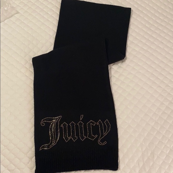 Juicy Couture Accessories - Juicy couture black scarf 62 x 9.5 in gold, black